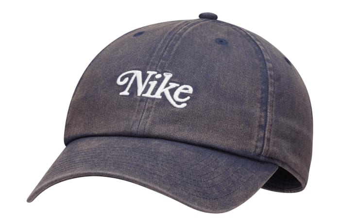 Navy and white Nike golf hat.